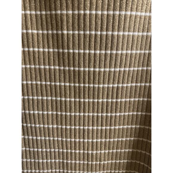 TALBOTS SLEEVELESS RIBBED SWEATER - METALLIC STRIPE sz medium - Picture 2 of 6